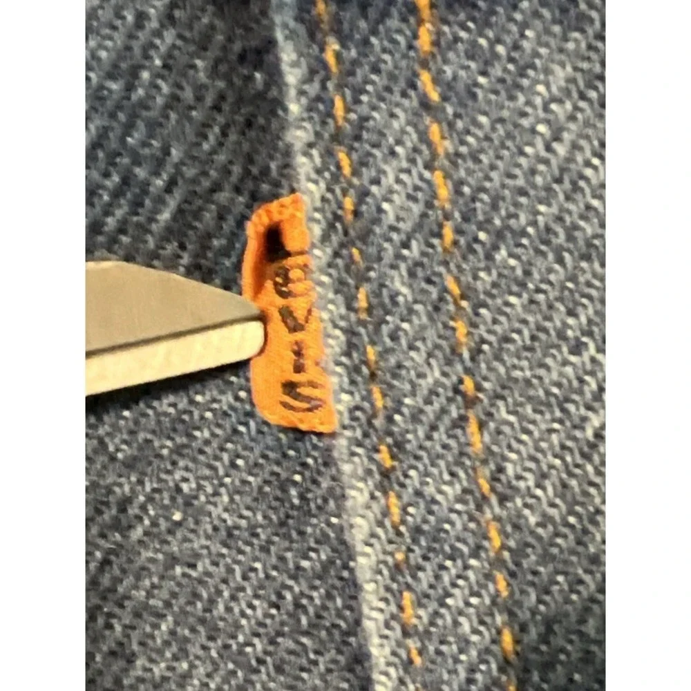 Vintage 80s Levi's 517 Boot Cut Orange Tab Dark Wash Blue Jeans Sz 34x30 (34x29)